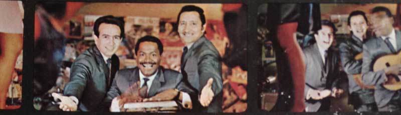 El Trío Los Isleños actuando en un escenario en los años 60.